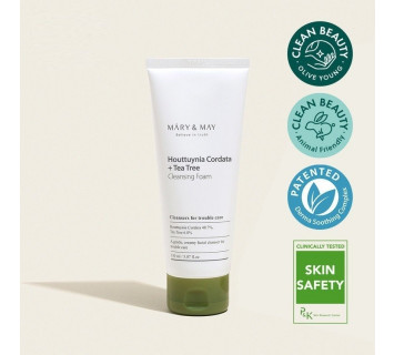 Mary&May Houttuynia cordata + tea tree очищающая пенка для чувствительной кожи 150ml