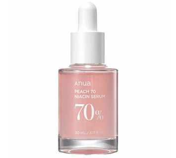Anua Peach 70% niacin serum сыворотка с персиком для гладкой и сияющей кожи 30мл