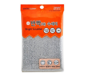 Clean & Beauty bright scrubber губка для мытья посуды и кухонных поверхностей, средней жёсткости 1шт