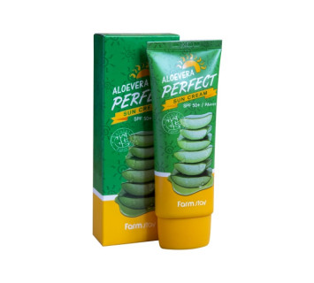 Farm Stay Aloevera perfect sun cream spf50+ pa+++ солнцезащитный крем 70мл