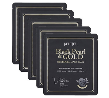 Petitfee black pearl & gold hydrogel mask pack гидрогелевая маска