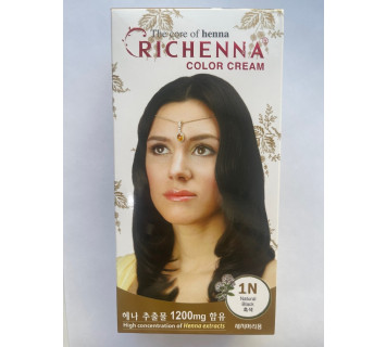 Richenna крем-краска для волос с хной 1N Black