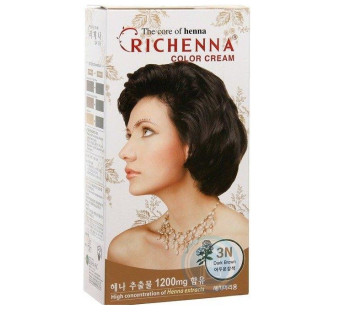 Richenna крем-краска для волос с хной 3N Dark brown