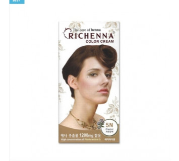 Richenna крем-краска для волос с хной 5N Chestnut