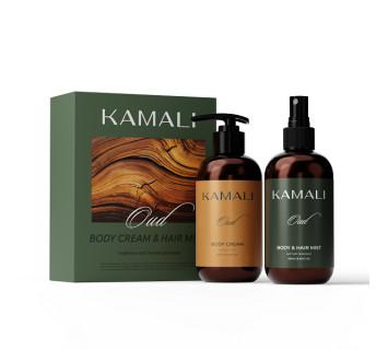 Kamali oud набор из крема для тела и миста для волос и тела 250мл+250мл