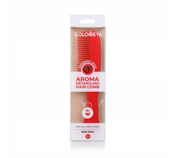 Solomeya aroma detangling hair comb strawberry гребень для волос с ароматом клубники