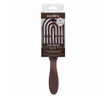 Solomeya natural boar bristle hair brush brown массажная расческа для непослушных волос с натуральной щетиной