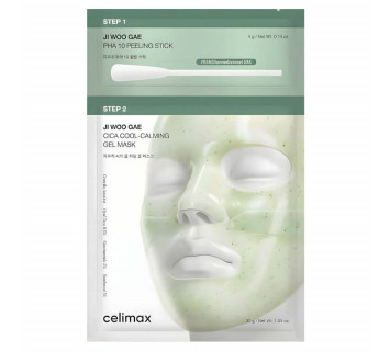 Celimax JiwWoo gae cica PHA peel 2-step gel mask двухступенчатый набор против воспалений