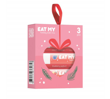 Eat my holiday balm trio набор бальзамов для губ с шиммером - снежная нежность