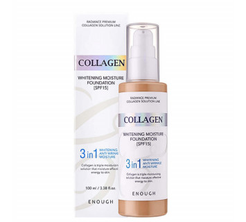 Enough Collagen whitening moisture foundation SPF15 тональный крем с коллагеном 3 в 1 для сияния кожи 100мл