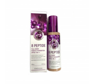 Enough 8 peptide full cover perfect тональный крем с пептидами SPF50+ PA+++ 100мл