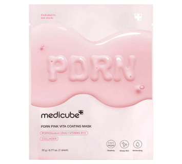 Medicube PDRN pink vita coating mask тканевая маска с ПДРН и коллагеном для сияния кожи