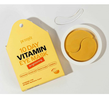 Petitfee 10 day vitamin eye mask brightening освежающие гидрогелевые патчи 10пар