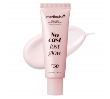 Medicube No cast just glow collagen glow sunscreen сияющий солнцезащитный крем SPF50+ PA++++ 50мл