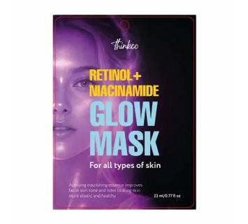 Thinkco Retinol + niacinamide glow mask pack тканевая маска для сияния кожи